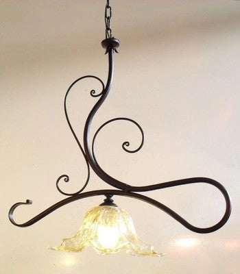 LAMPADARIO PLAFONIERA APPLIQUE EMOZIONI CM.64X36XH90 COLORE NERO/RUGGINE