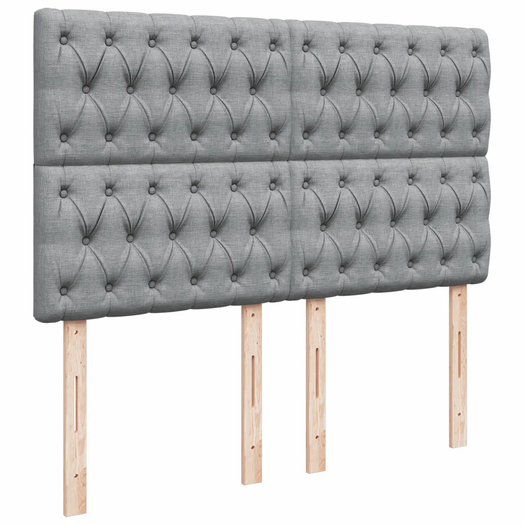 Giroletto a Molle con Materasso Grigio Chiaro 140x190cm Tessuto