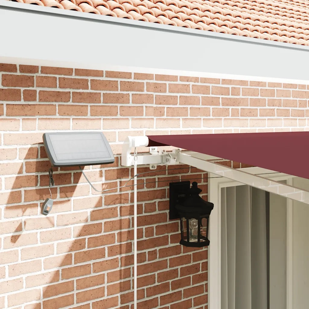 Tenda da Sole Retrattile Manuale con LED Bordò 400x300 cm 3214974