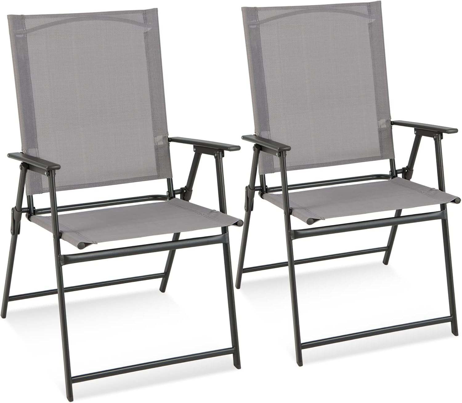 Set di 2/4 Sedie Pieghevoli da Giardino in Textilene Resistente alle Intemperie, Sedie da Esterno con Schienale Alto, Poltrona Portatile per Giardino Campeggio Patio (2 pz)