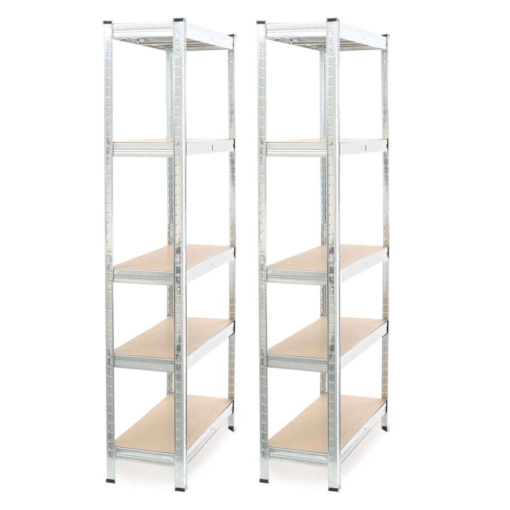 Set 2x scaffali a incastro per carichi pesanti 174x75x30cm Max 875kg l’uno Acciaio 5 ripiani
