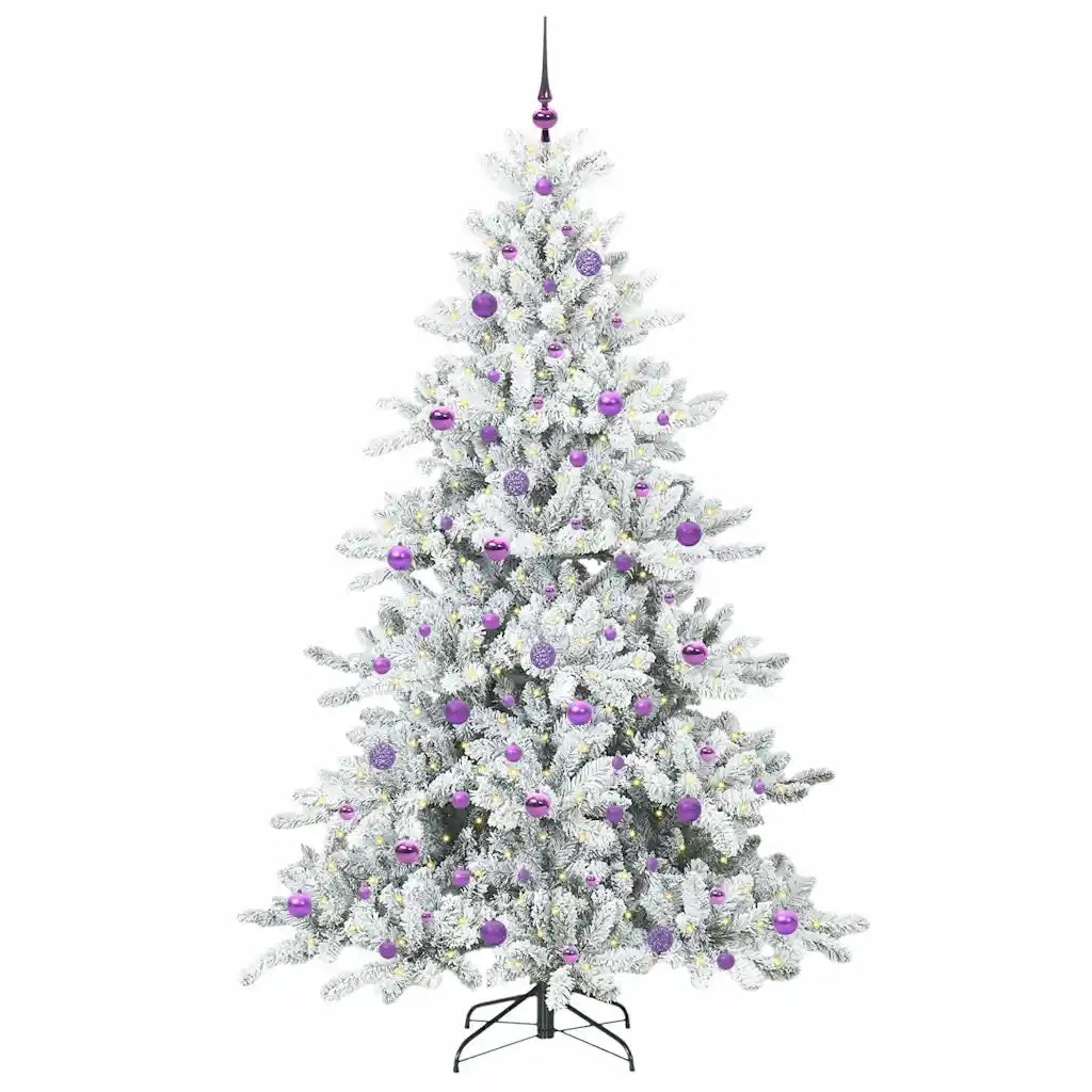 Albero di Natale Artificiale-Albero Natalizio con Rami Pieghevoli Bianco 210 cm 471752
