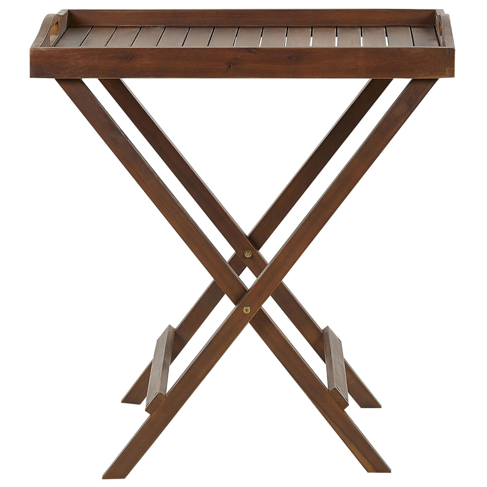 Set da giardino in legno massello di acacia con cuscini blu: tavolo e 2 sedie con schienale regolabile, pieghevoli, in stile rustico, per balcone