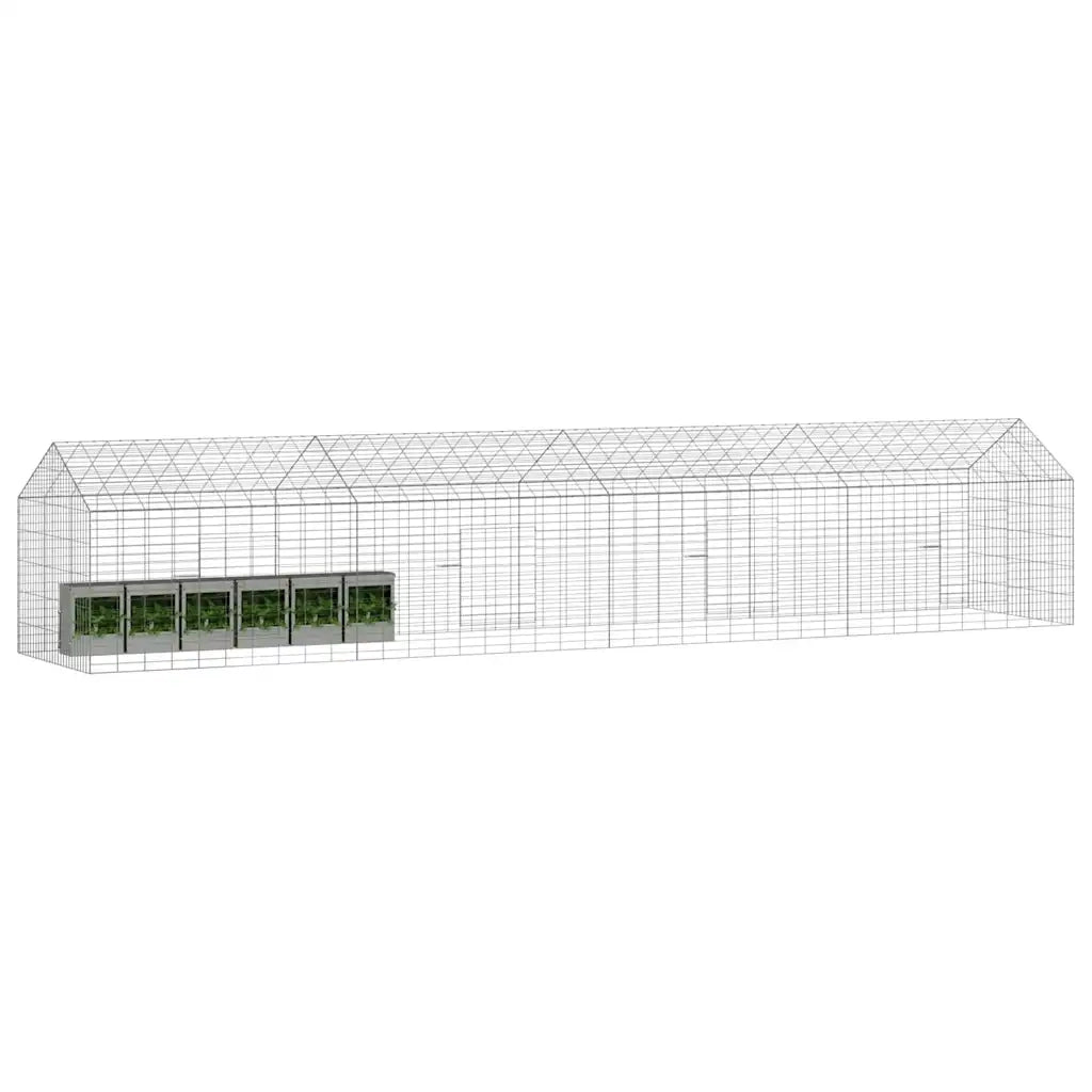 Gabbia per Conigli Argento 400 x 78 x 78 cm Acciaio zincato 42019234
