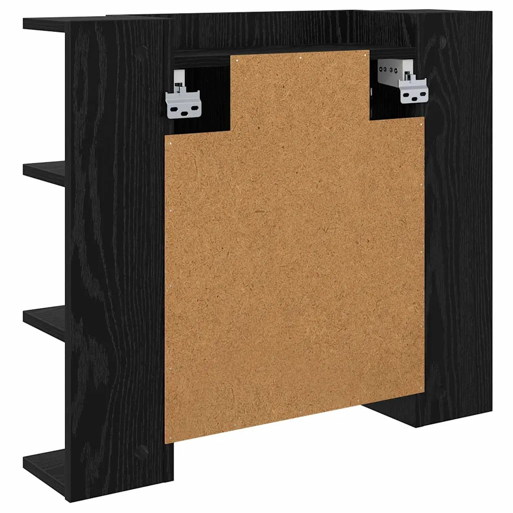 Mobiletto per specchio Rovere Nero 70 x 16,5 x 60 cm