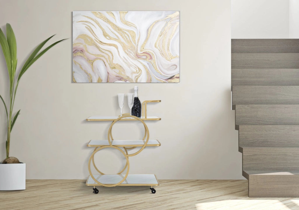 CARRELLO MARBLE GLASS CM 64X46X79