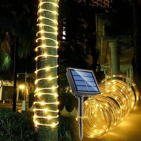 Cavo di illuminazione per esterno 10 m 100 led impermeabile 8 modi bianco caldo per decorazione di albero illuminazione di giardino terrazza casa illuminazione di festa e terrazza