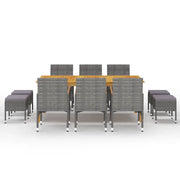 Set da Pranzo da Giardino 11 pz Grigio 3067876