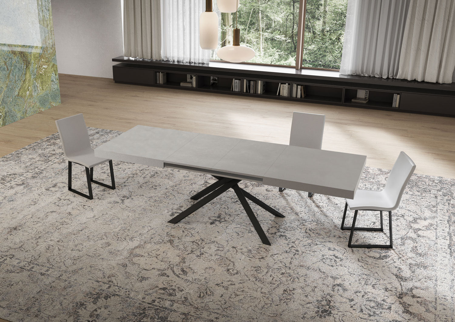 Tavolo Allungabile 160/420x90 cm Niket Cashmere Gambe Antracite