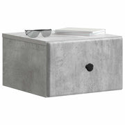 Set di 2 Comodini | Armadio da Notte | Mobiletto da notte a muro con cassetto Grigio Cemento