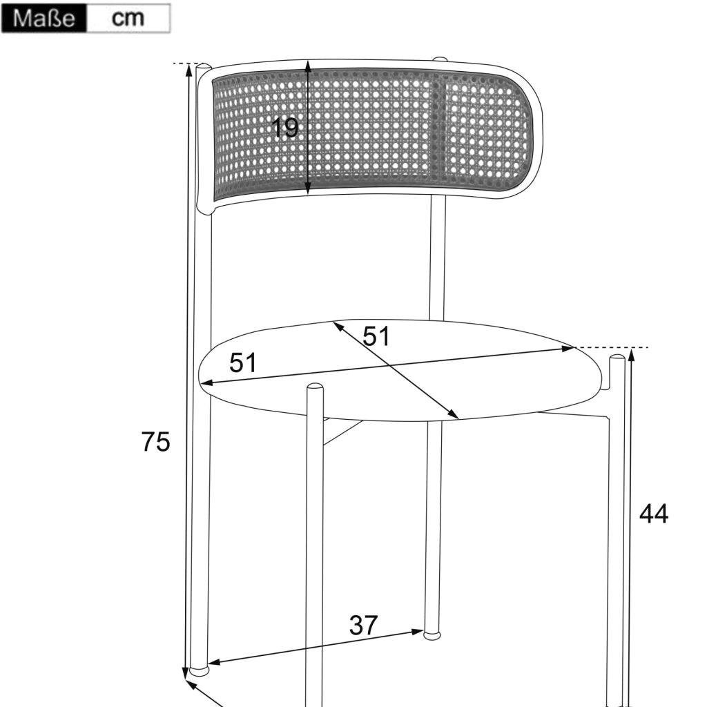 Sedia da pranzo in velluto verde; set 4 pezzi; schienale in rattan e gambe in metallo