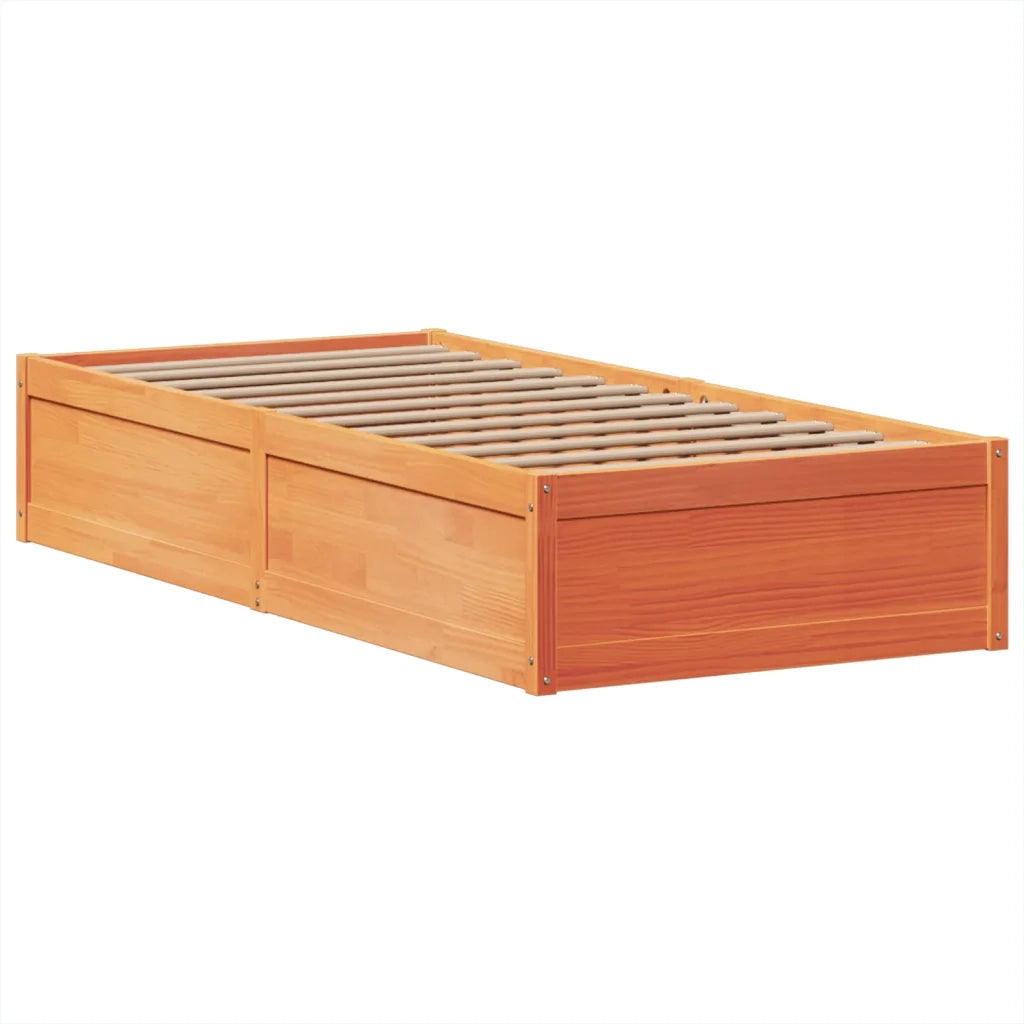 Giroletto senza Materasso Marrone Cera 100x200 cm Legno di Pino 3323502