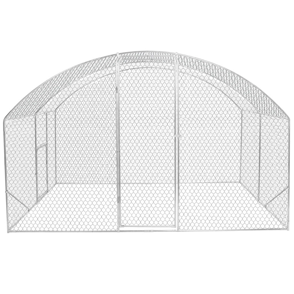 IDMarket - Recinto per polli a cupola 7,5 m² in rete metallica 3x2,5 M con porta laterale