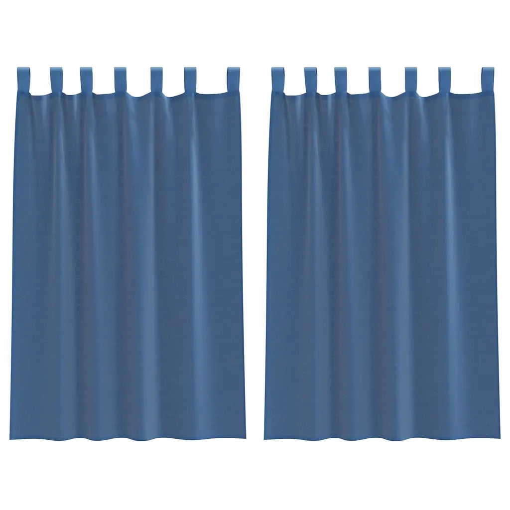 Tende in Voile con Passanti 2 pz Blu Reale 140x175 cm 4102302