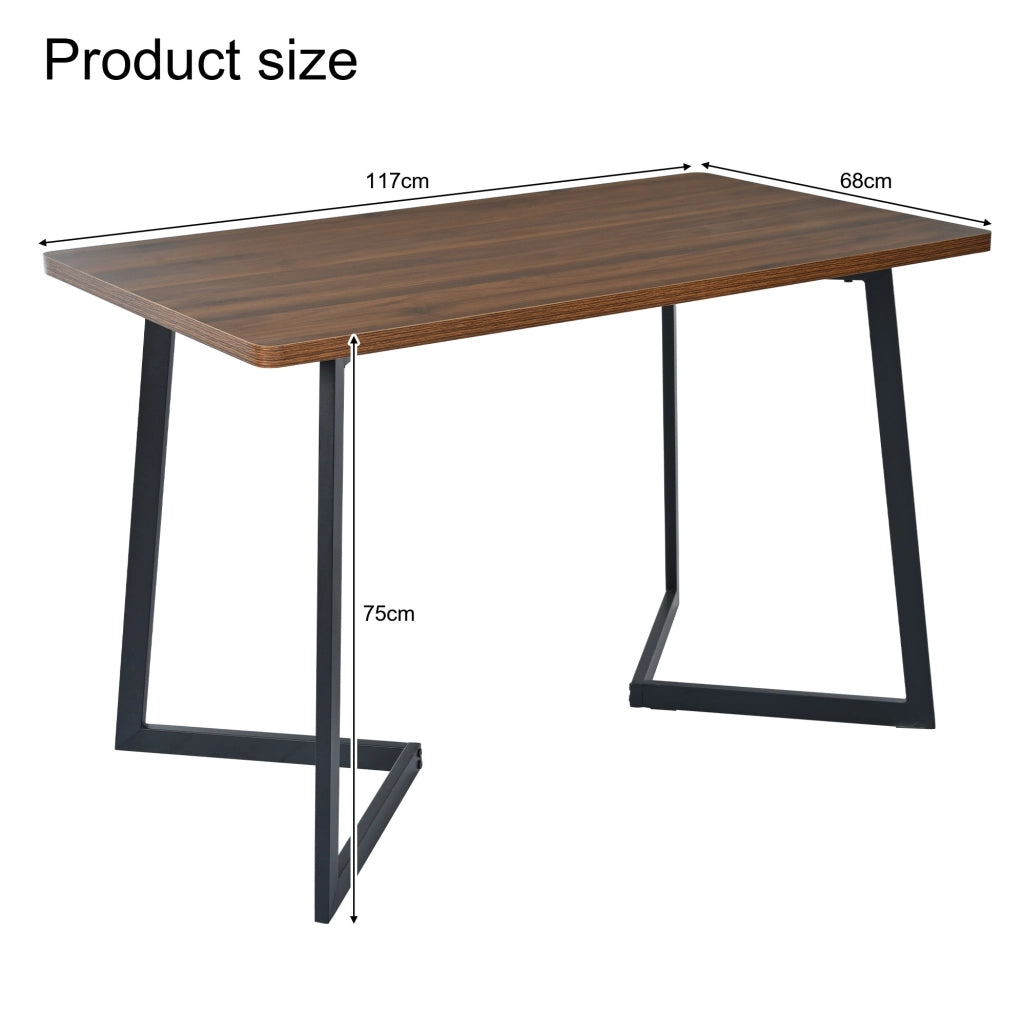 Set tavolo e 4 sedie 117x68x75 cm MDF noce e grigio scuro