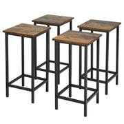 Set di 4 sgabelli da bar, Sgabelli alti senza schienale in stile moderno, Marrone-Sgabelli da bar
