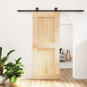 Porta scorrevole Naturale e Nero 85 x 210 cm