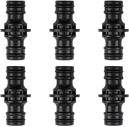 Connettori di tubo in PVC 1/2 pollici - 6 pezzi - Doppia tenuta ermetica - Inerte - Impronte d'acqua zero - Adatto per giardino e agricoltura - Connettori di tubo