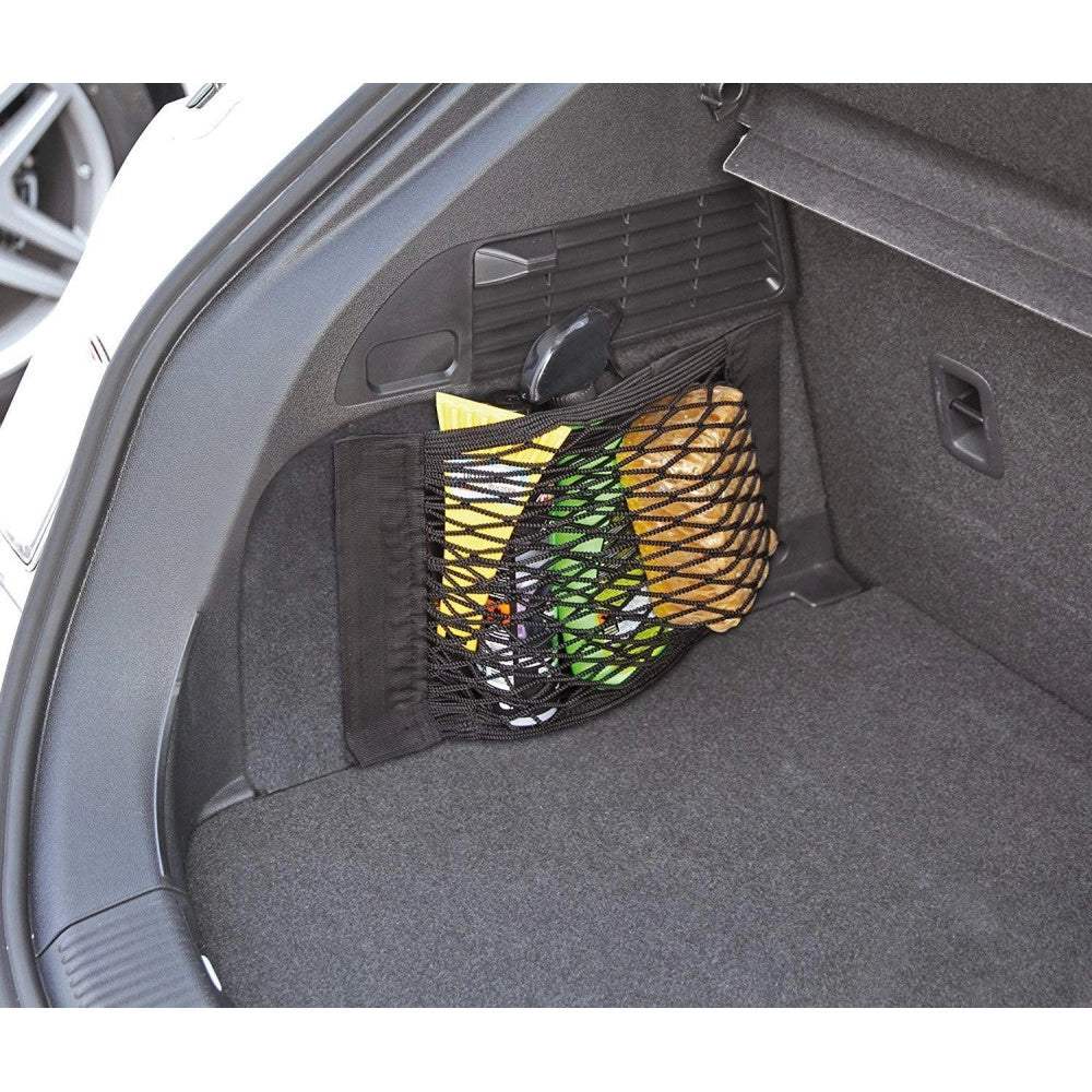 Trade Shop - Rete Portaoggetti Auto 40x25cm Tasca Elastico Bagagliaio Appendere Organizzatore -
