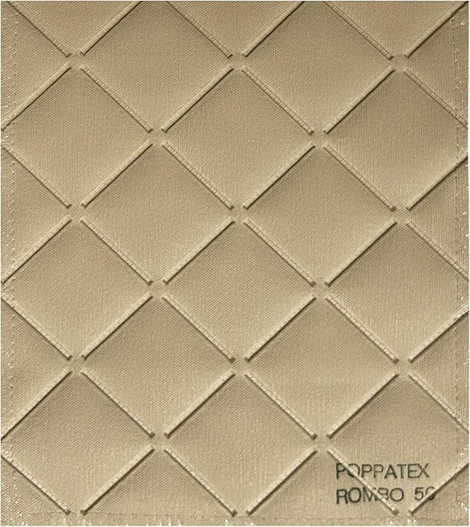 Tessuto Ecopelle Nautica Tappezzeria Alta Qualità "POPPATEX ROMBI" - Colore Tortora 50 - Morbida e Resistente - Vendita al Metro - H.140