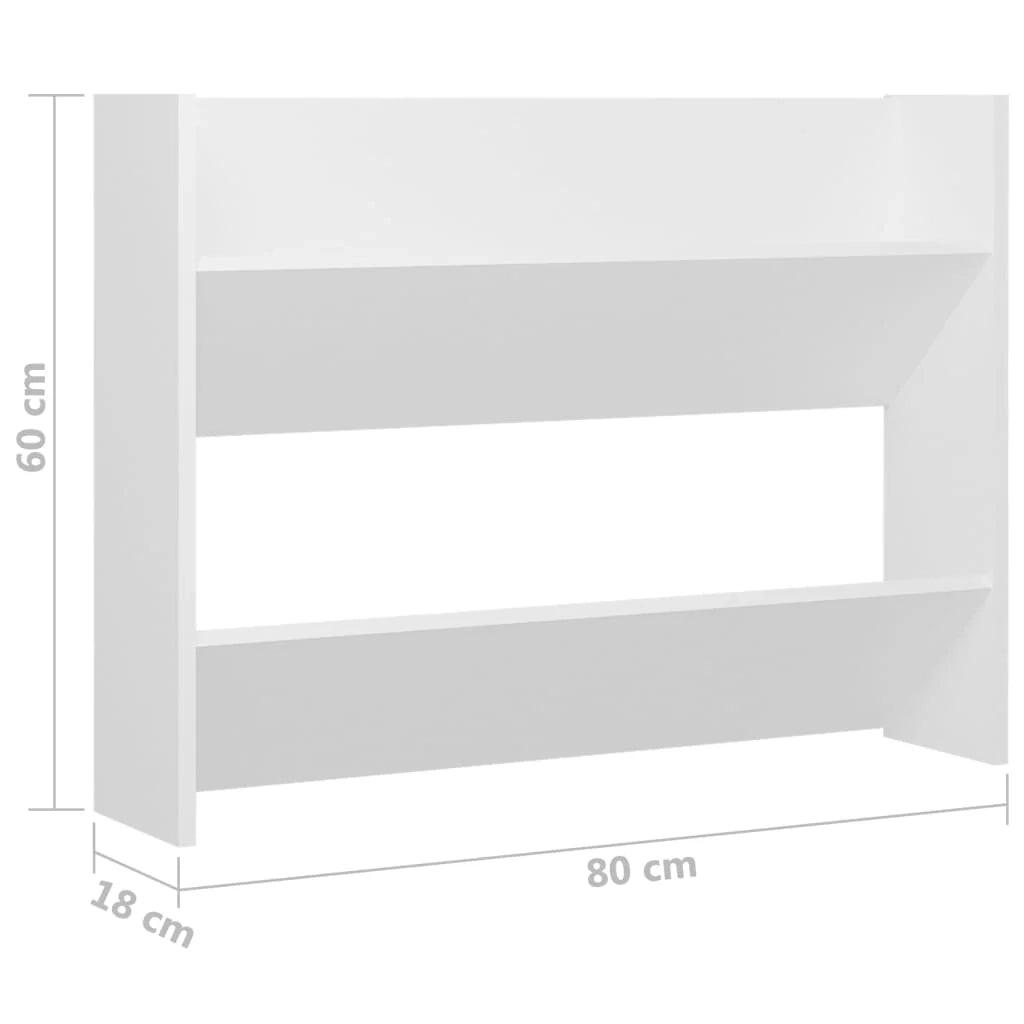Scarpiera mobiletto portascarpe mobiletto da parete per ingresso/corridoio/soggiorno 80 x 18 x 60 cm truciolato bianco 02_0021902