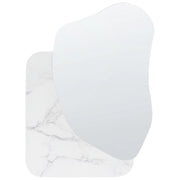 Specchio da parete in marmo bianco MDF 80 x 60 cm Decorativo da appendere in stile moderno asimmetrico Accessori per la casa