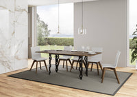 Tavolo Salvaspazio Allungabile 120/200x45/90x80/78 cm Karamay Double Noce