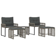 Set di Mobili da Esterno con cuscino 5 pz | Set Salotto da Giardino Grigio