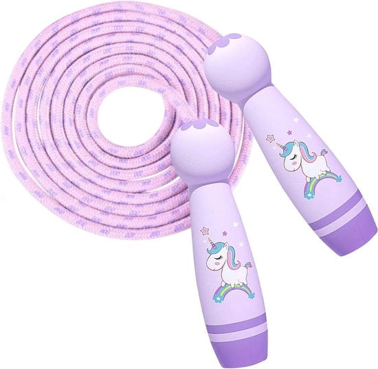 Tiro a Spaghetti per Bambini con Maniglione in Legno - Disegno Cartone - 26 metri - Per 6, 8 e 10 anni - Saltare la Corda di Cotone