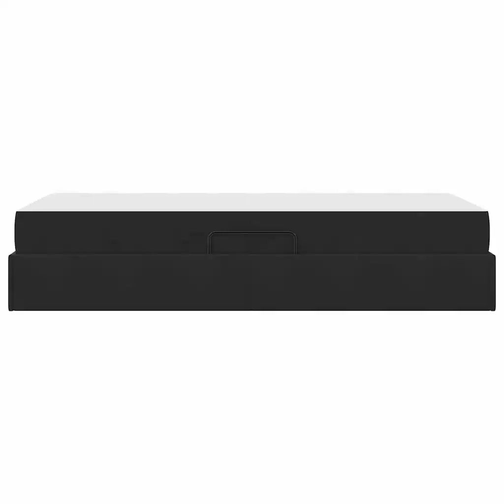 Letto con contenitore e materasso Nero 100 x 200 cm Velluto