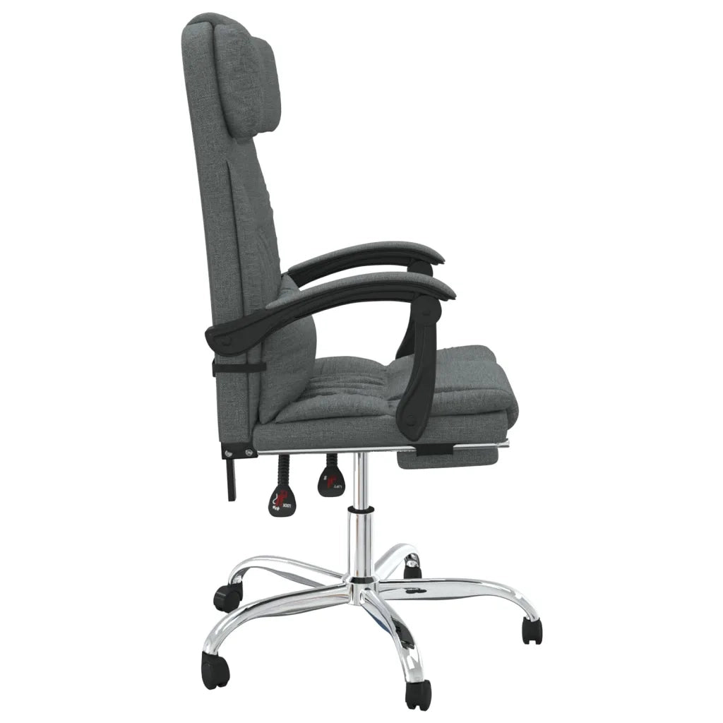 Sedia da Ufficio Massaggio Reclinabile Grigio Scuro in Tessuto cod mxl 5531