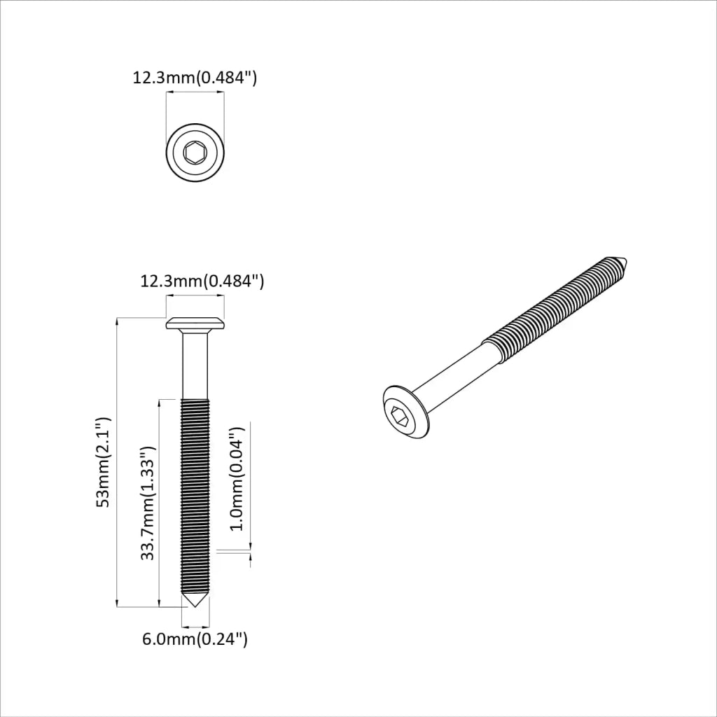 Vite 2 pz Argento M6 x 50 mm Acciaio CFW7366372