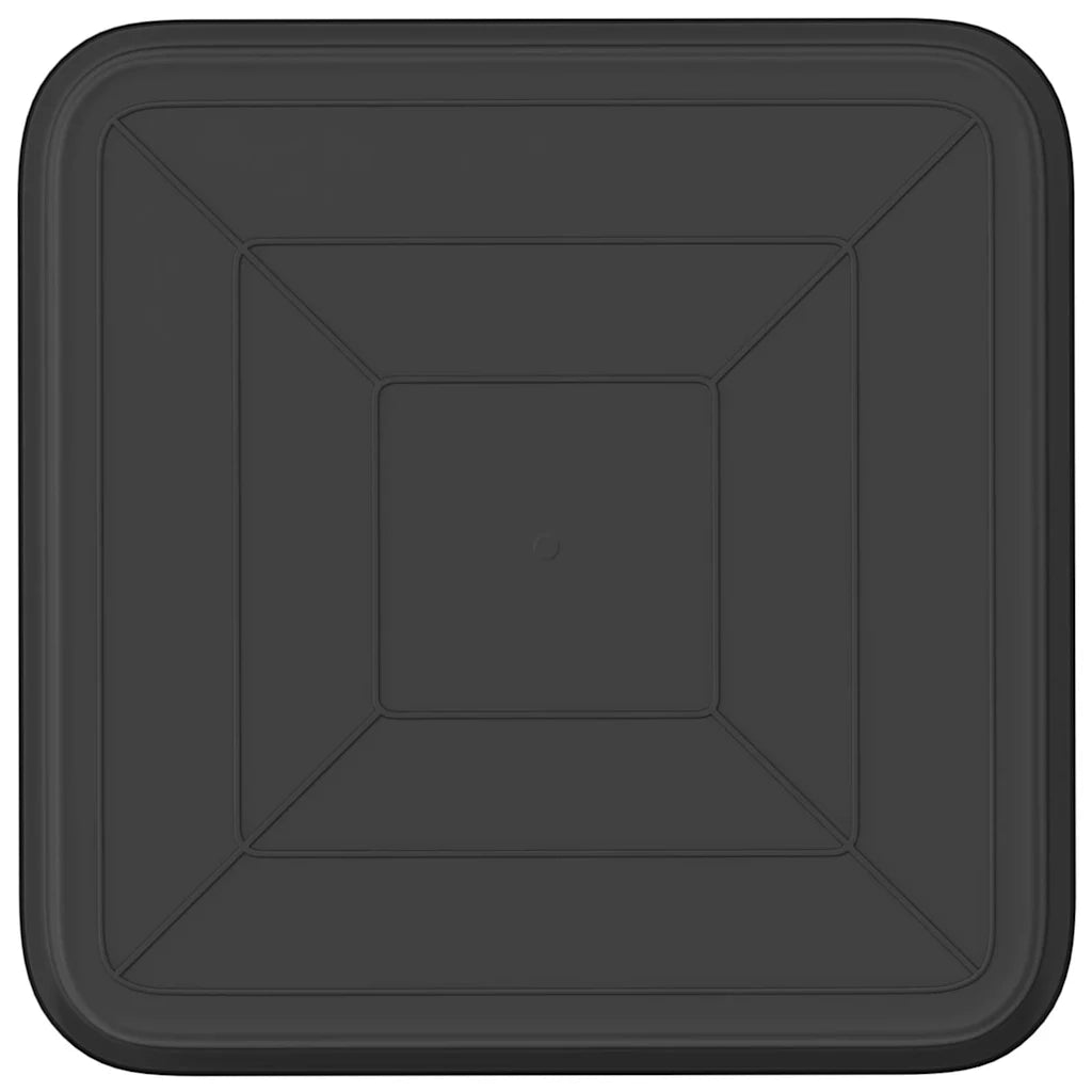 Vassoio Quadrato per Fiori 6 pz Nero 21 x 21 x 2 cm Plastica CFW4491209