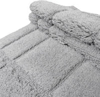 Tappeto Bagno Puro Cotone Morbido 3D Camera Sendiletto Elegante Lavabile Grigio 55x120 cm