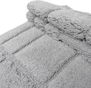 Tappeto Bagno Puro Cotone Morbido 3D Camera Sendiletto Elegante Lavabile Grigio 55x120 cm