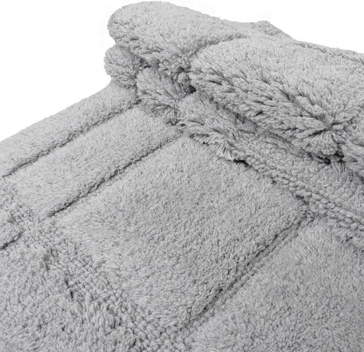 Tappeto Bagno Puro Cotone Morbido 3D Camera Sendiletto Elegante Lavabile Grigio 55x120 cm