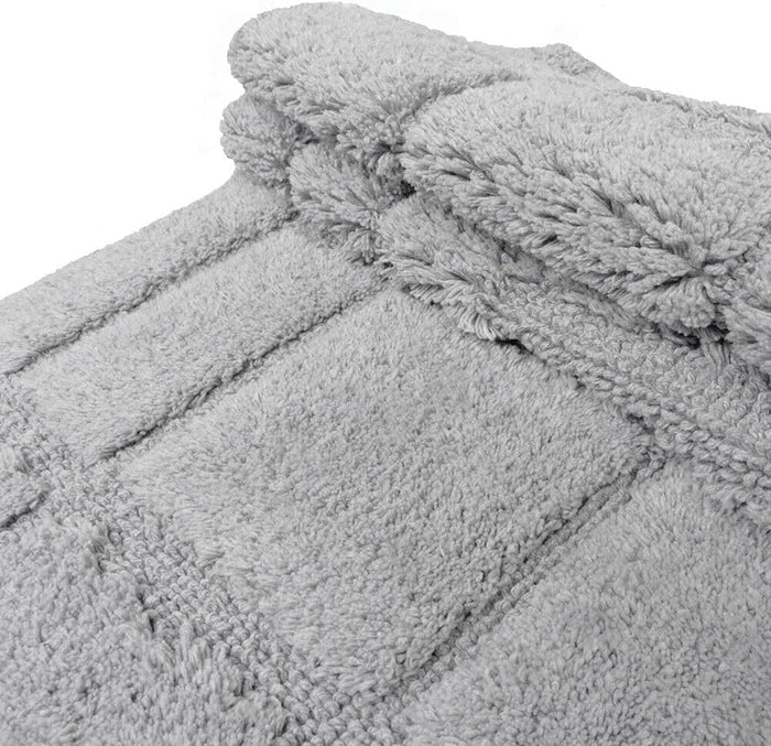 Tappeto Bagno Puro Cotone Morbido 3D Camera Sendiletto Elegante Lavabile Grigio 55x120 cm