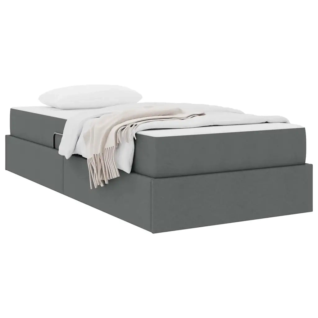 Letto con contenitore e materasso Grigio scuro 100 x 200 cm 3399641
