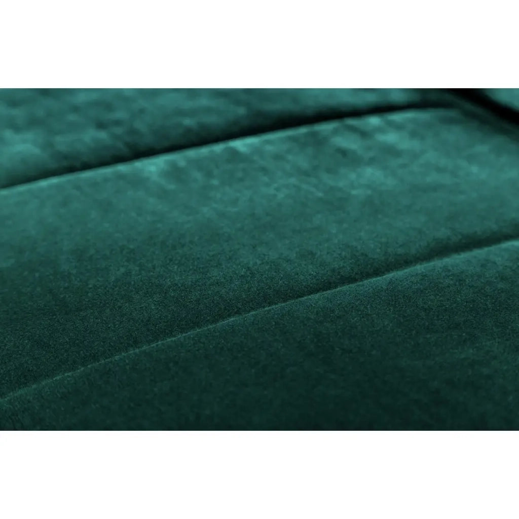 CANAPÉ DROIT DANNA VERT ÉMERAUDE – Canapé scandinave convertible en velours avec pieds en métal