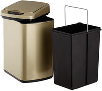 Pattumiera da cucina coperchio automatico con guarnizione contenitore 12 litri oro 13_0002336_3