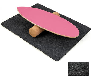 Balance Board in Legno, Tavola di Equilibrio con Rullo e Tappetino per Allenamento Skateboard Hockey Snowboard Surfing, Attrezzi 3 in 1 per Esercizi Equilibrio e Tonificazione Core