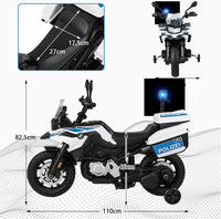 12V BMW Moto Cavalcabile per Bambini, Moto Elettrica con 2 Ruote di Formazione Rimovibili, Regalo per Bambini 3-8 Anni, 3-6 km/h