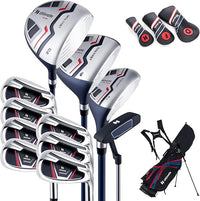 Set Completo di Mazze da Golf per Uomo, Include Driver 1 da 460CC, Fairway 3, Ibrido 5, Ferri 5, 6, 7, 8, 9, P e S, Putter e Borsa Portatile Leggera, Destrorso