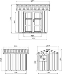 Casetta da giardino di qualit? premium 5,9 m² - H252x250x294 cm - Timbela M913A-HARVEST HONEY
