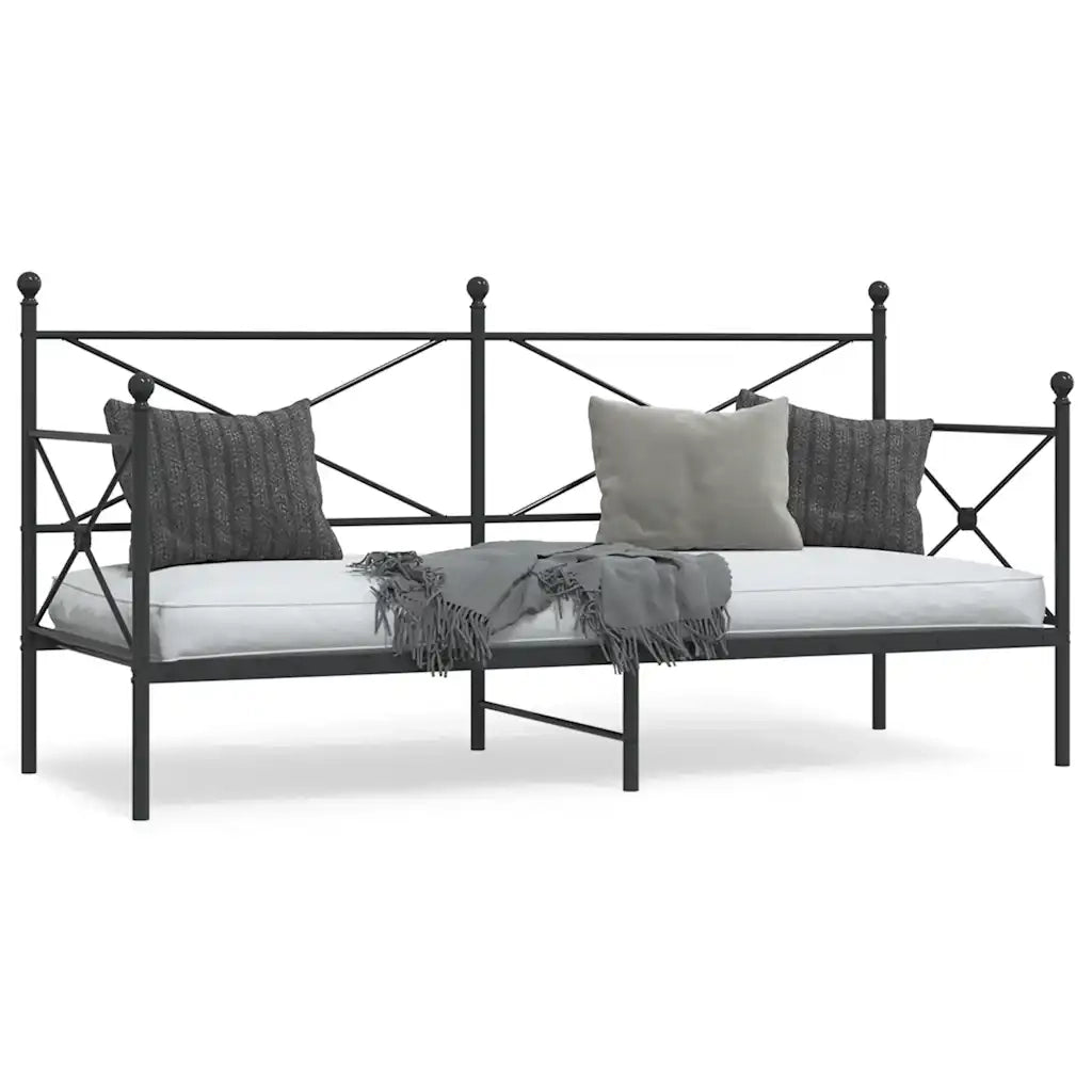 vidaXL Dormeuse senza Materasso Nero 80x200 cm in Acciaio