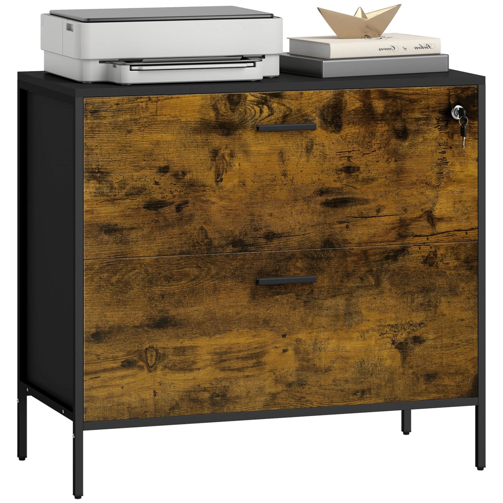 Scrivania con cassetti e archivio ¨C zephmum ¨C 80x39x73,5 cm Marrone