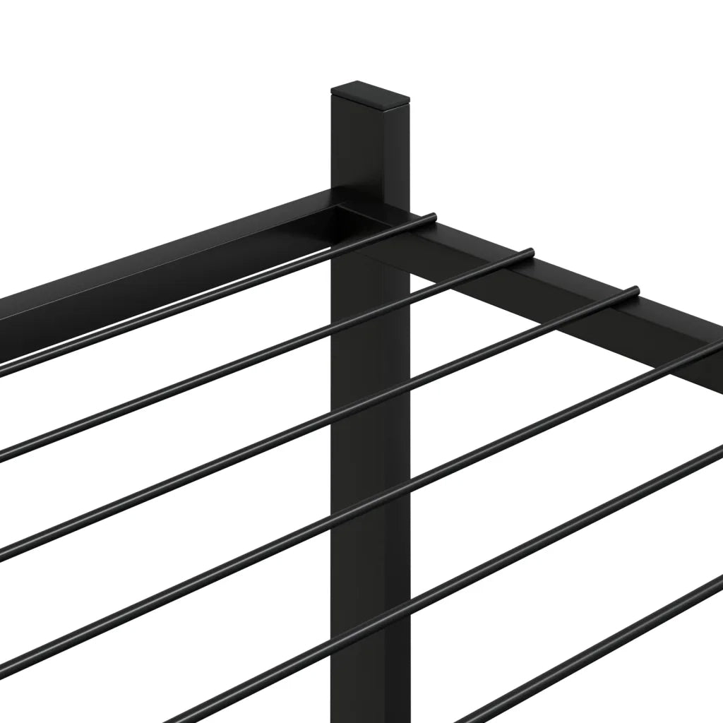 Fioriera pratica su ruote 83 x 25 x 104 cm design moderno per interni ed esterni ferro nero 02_0047090