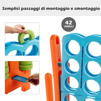 Forza 4 Gigante Mega 4 in Linea Quattro Insieme, Gioco da Tavolo Gioco di Fila per Bambini, 120 x 42 x 104 cm (Azzurro+Arancione)