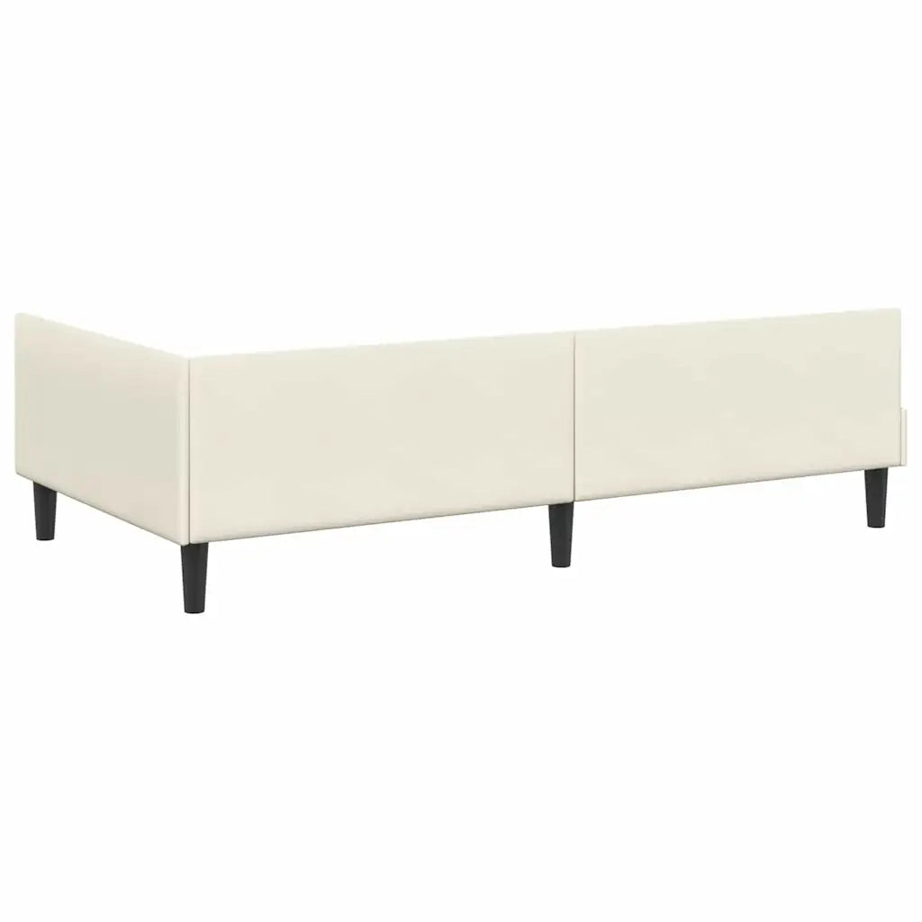 Cornice del letto ad angolo con testiera Crema 100 cm x 200 cm