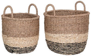 Set di contenitori per il mare - contenitori decorativi - contenitori di archiviazione - stile naturale - 28x28x28cm & 33x33x31cm